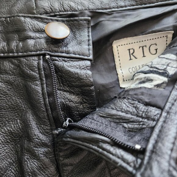 RTG Collection vintage high waist black leather pants - please read carefully - Picture 5 of 13